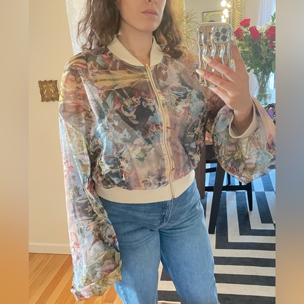 Floral Sheer Women's Cardigan